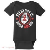 Everyday Is World Aids Day HIV AIDS Awareness Red Ribbon Baby Bodysuit thumb 0