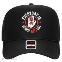 Everyday Is World Aids Day HIV AIDS Awareness Red Ribbon Hat thumb 0