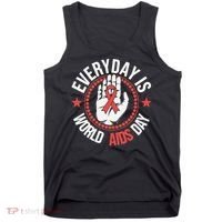 Everyday Is World Aids Day HIV AIDS Awareness Red Ribbon Tank Top thumb 0