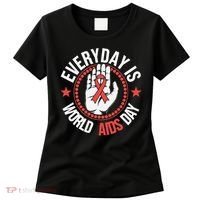 Everyday Is World Aids Day HIV AIDS Awareness Red Ribbon Women's T-Shirt thumb 0