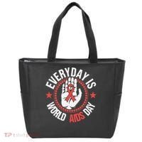 Everyday Is World Aids Day HIV AIDS Awareness Red Ribbon Tote Bag thumb 0