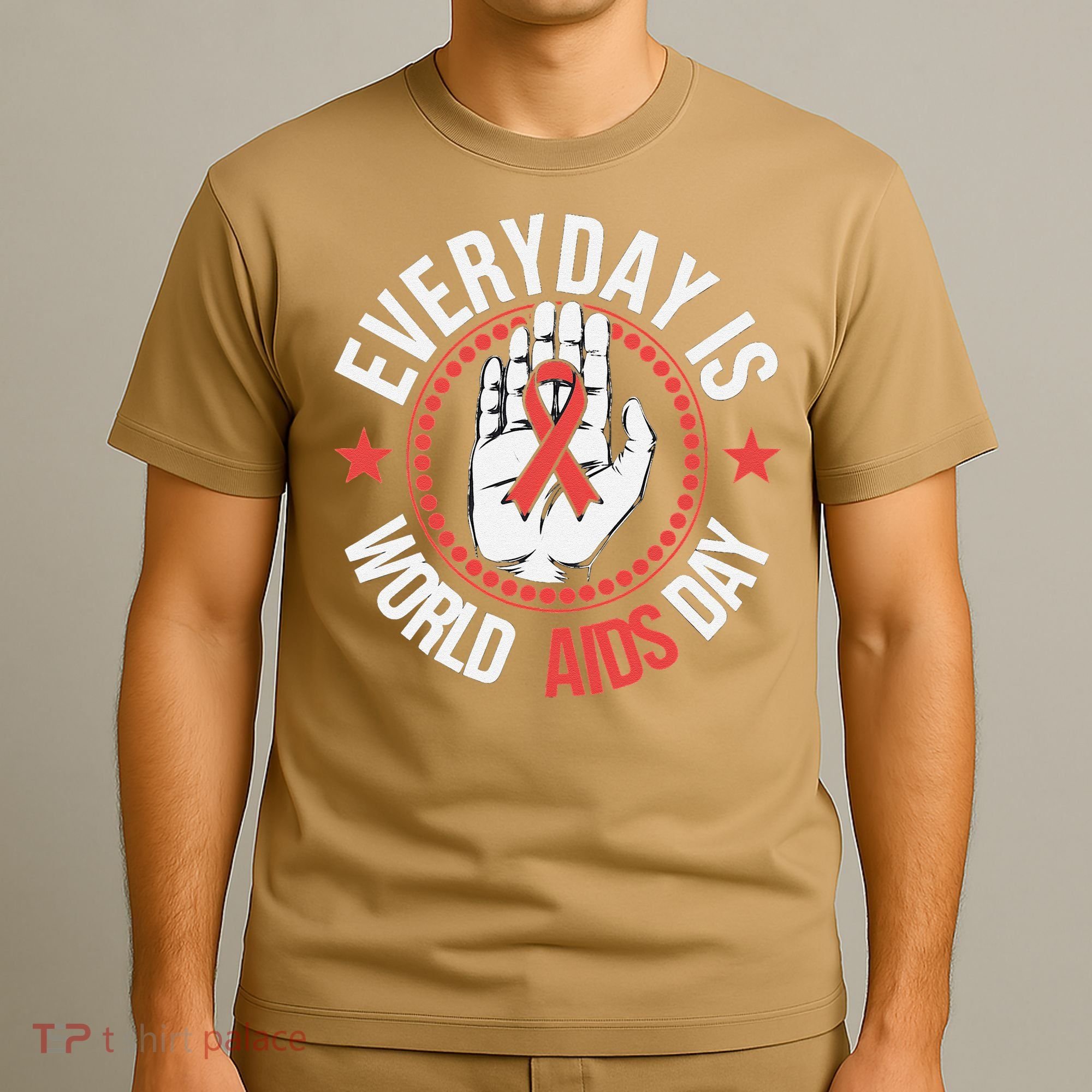 Everyday Is World Aids Day HIV AIDS Awareness Red Ribbon T-Shirt
