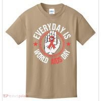 Everyday Is World Aids Day HIV AIDS Awareness Red Ribbon Kids T-Shirt thumb 0