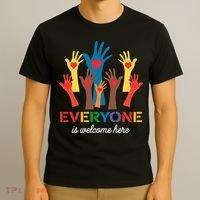 Everyone Is Welcome Here Idaho Teacher T-Shirt thumb 3