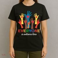 Everyone Is Welcome Here Idaho Teacher T-Shirt thumb 4