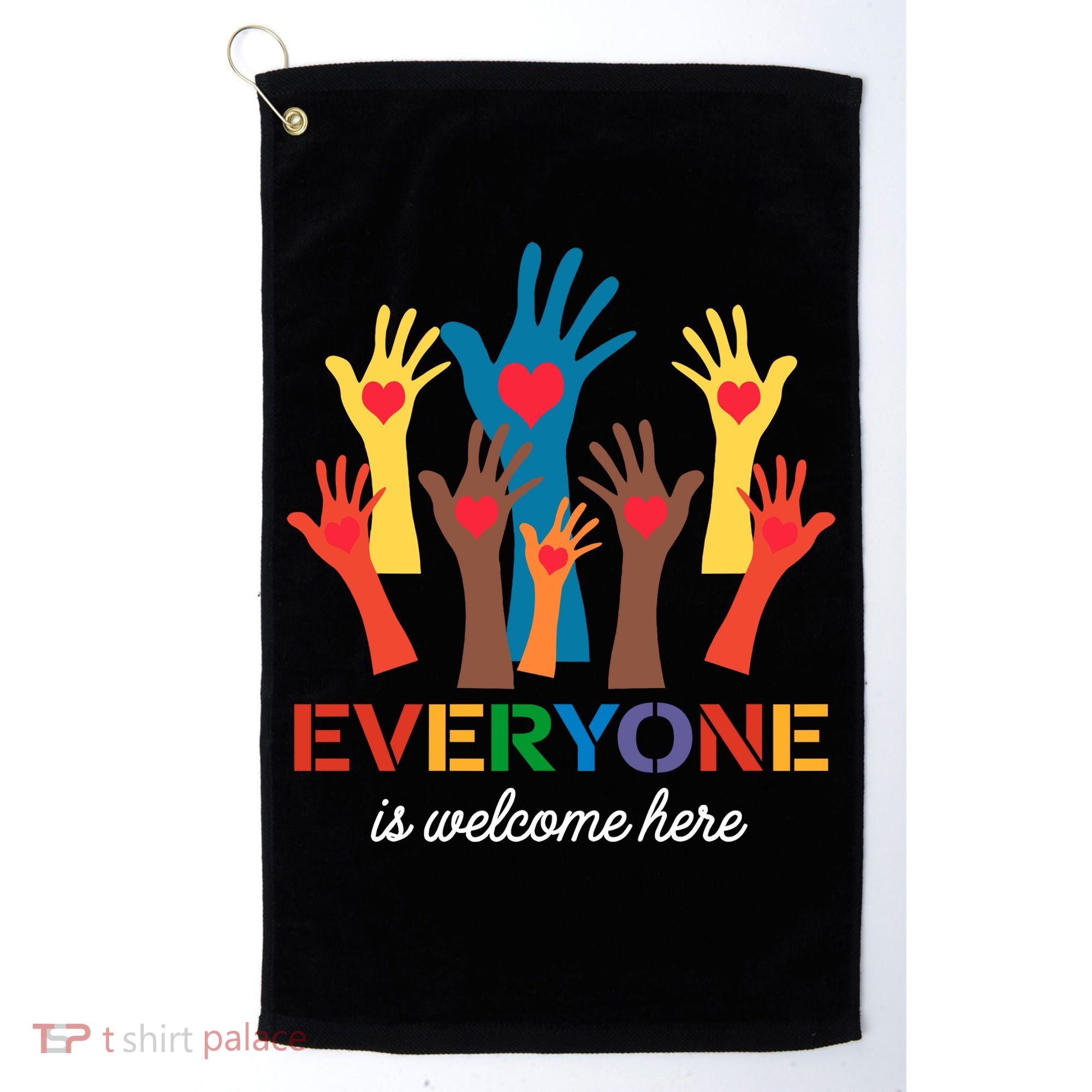 Everyone Is Welcome Here Idaho Teacher Golf Towel