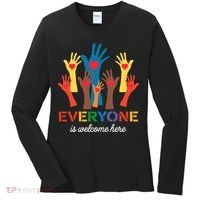 Everyone Is Welcome Here Idaho Teacher Women's Long Sleeve Shirt thumb 0