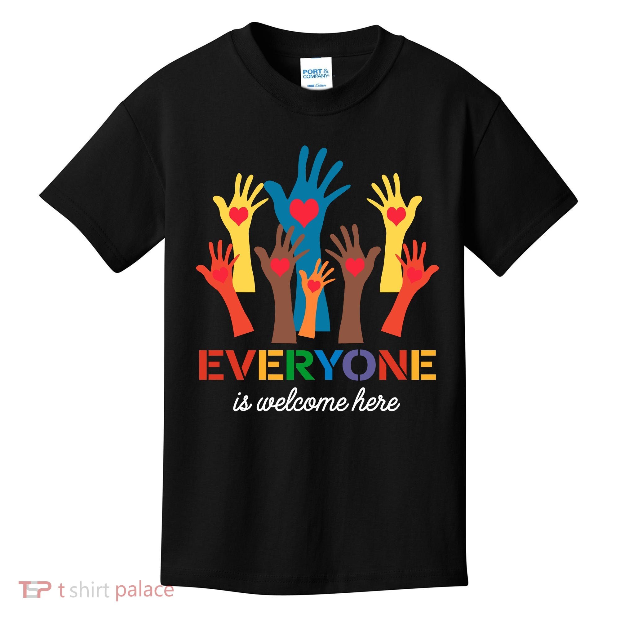 Everyone Is Welcome Here Idaho Teacher Kids T-Shirt