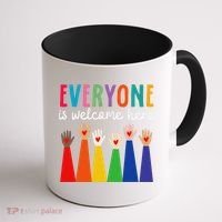 Everyone Is Welcome Here Idaho Teacher Coffee Mug thumb 1