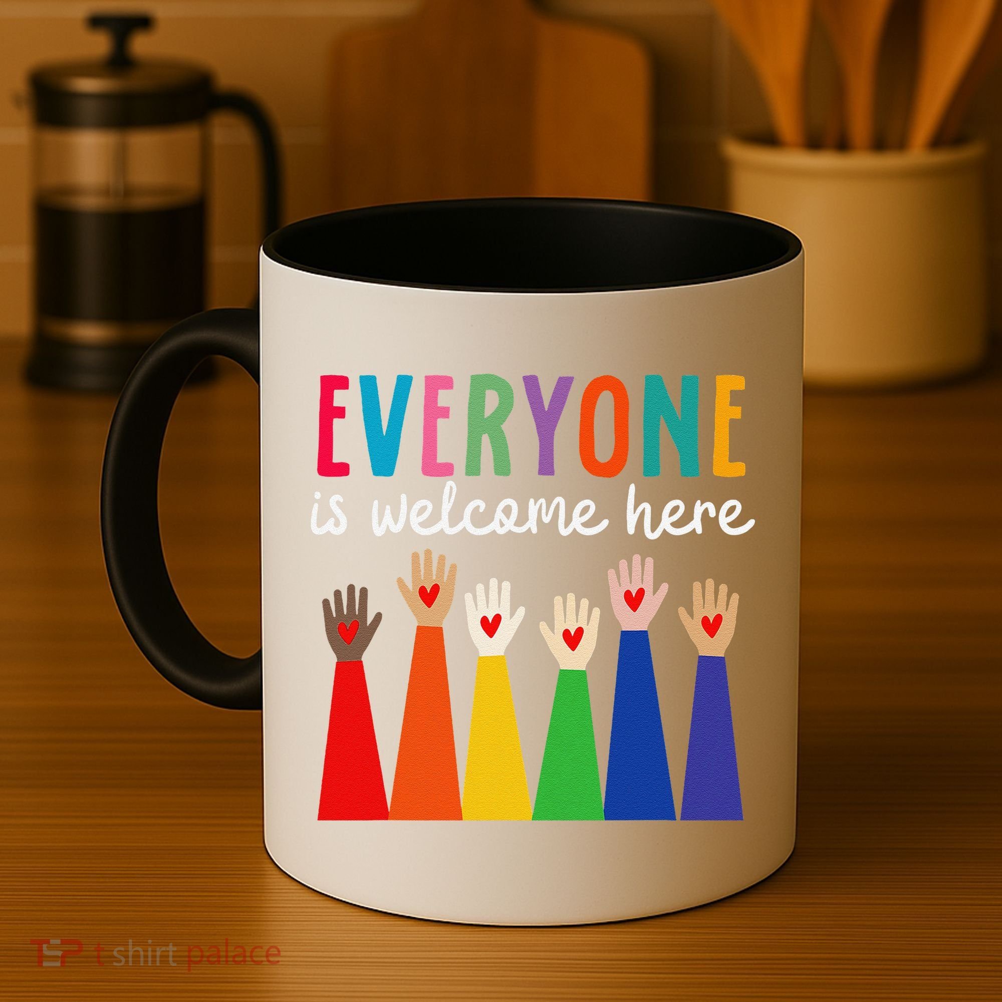 Everyone Is Welcome Here Idaho Teacher Coffee Mug