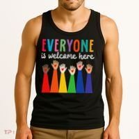 Everyone Is Welcome Here Idaho Teacher Tank Top thumb 3