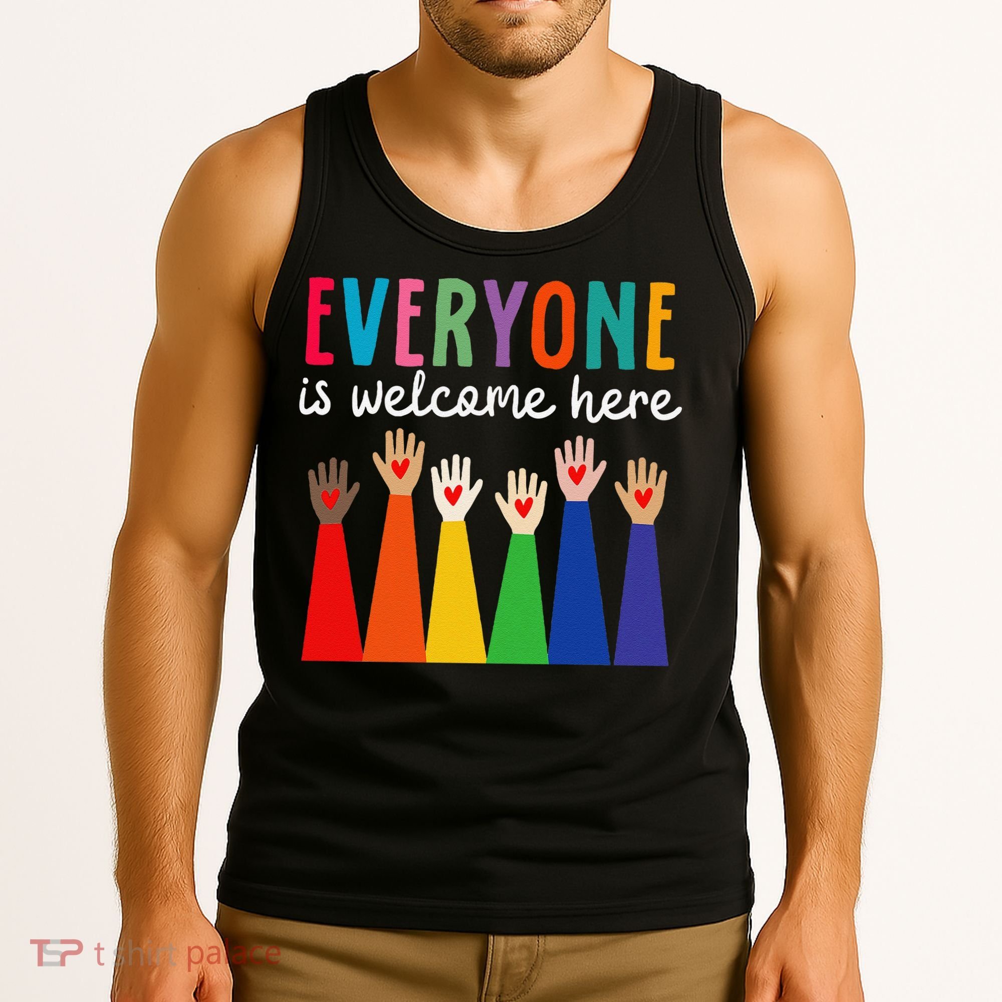 Everyone Is Welcome Here Idaho Teacher Tank Top