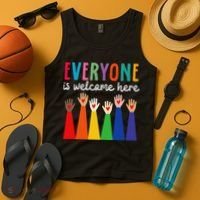 Everyone Is Welcome Here Idaho Teacher Tank Top thumb 4
