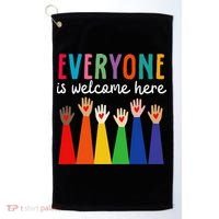 Everyone Is Welcome Here Idaho Teacher Golf Towel thumb 0