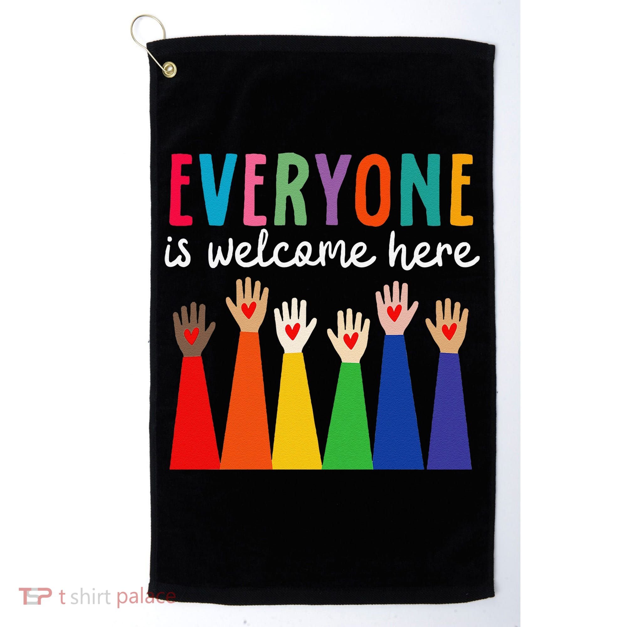 Everyone Is Welcome Here Idaho Teacher Golf Towel