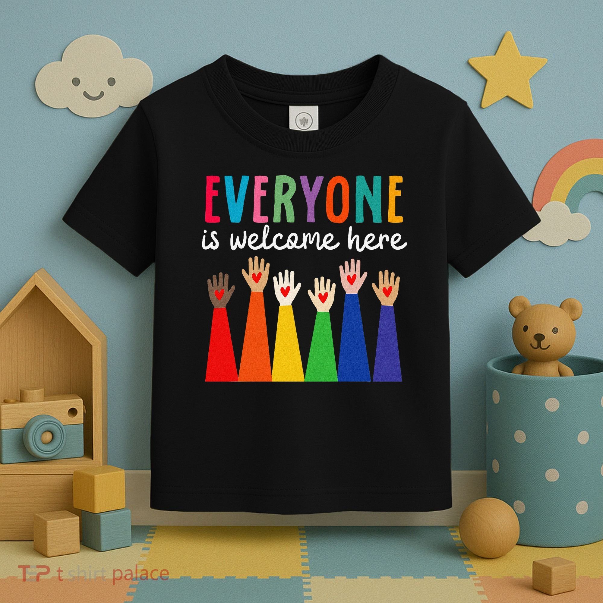 Everyone Is Welcome Here Idaho Teacher Toddler T-Shirt