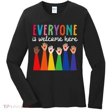 Everyone Is Welcome Here Idaho Teacher Women's Long Sleeve Shirt