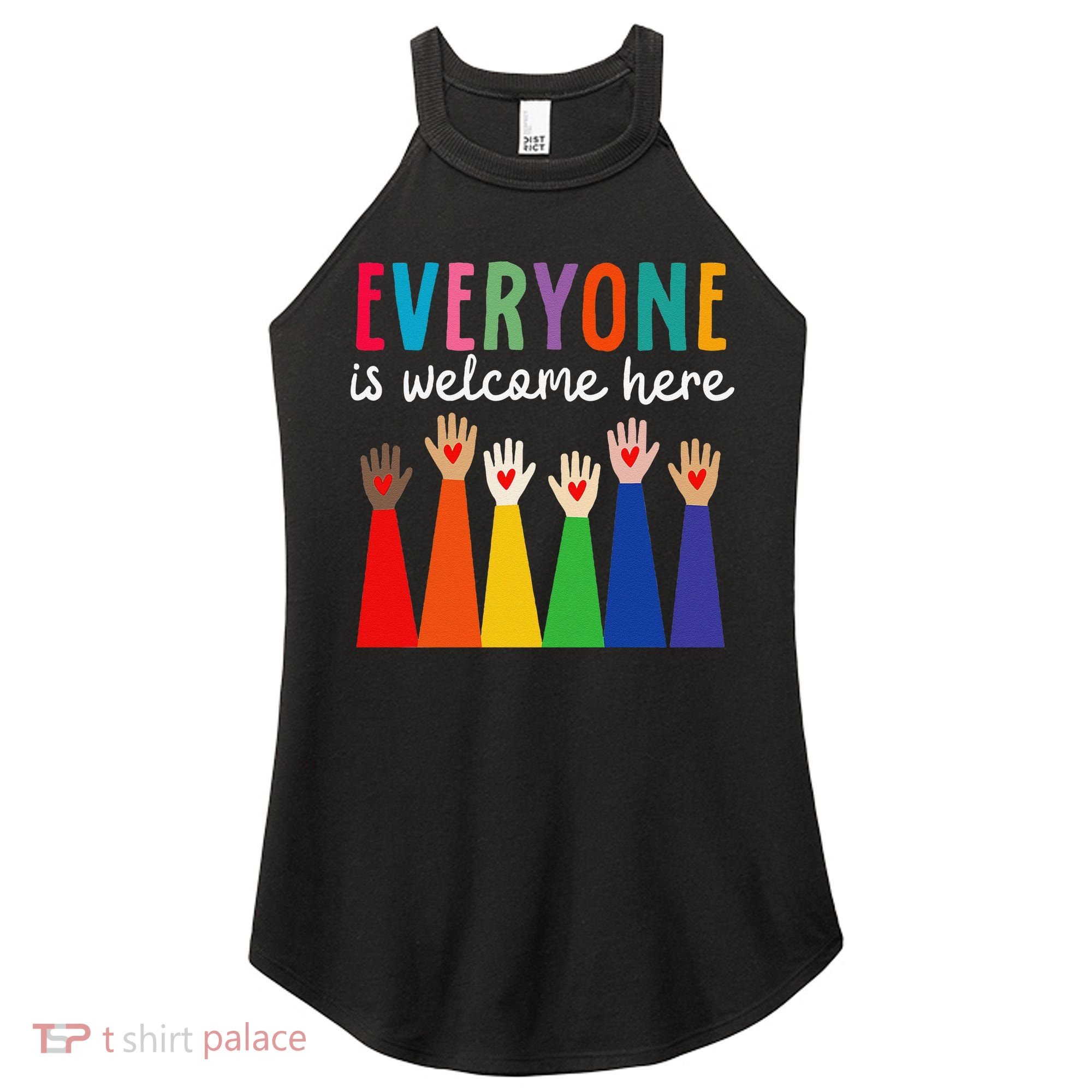 Everyone Is Welcome Here Idaho Teacher Women's Perfect Tri Rocker Tank