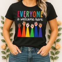 Everyone Is Welcome Here Idaho Teacher Women's T-Shirt thumb 2