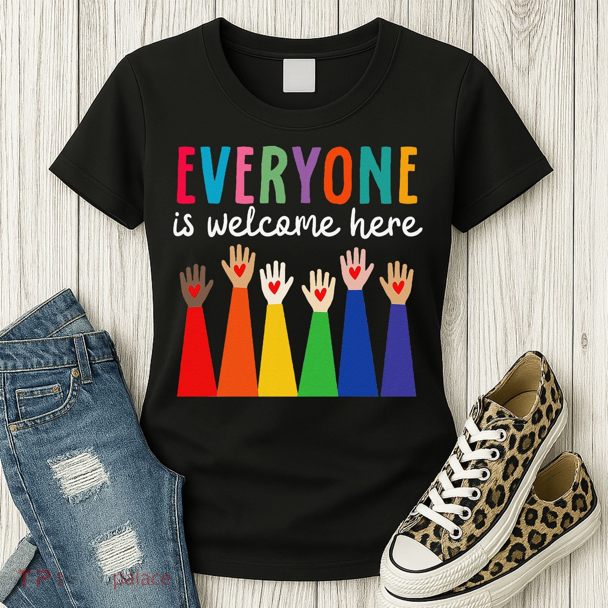 Everyone Is Welcome Here Idaho Teacher Women's T-Shirt