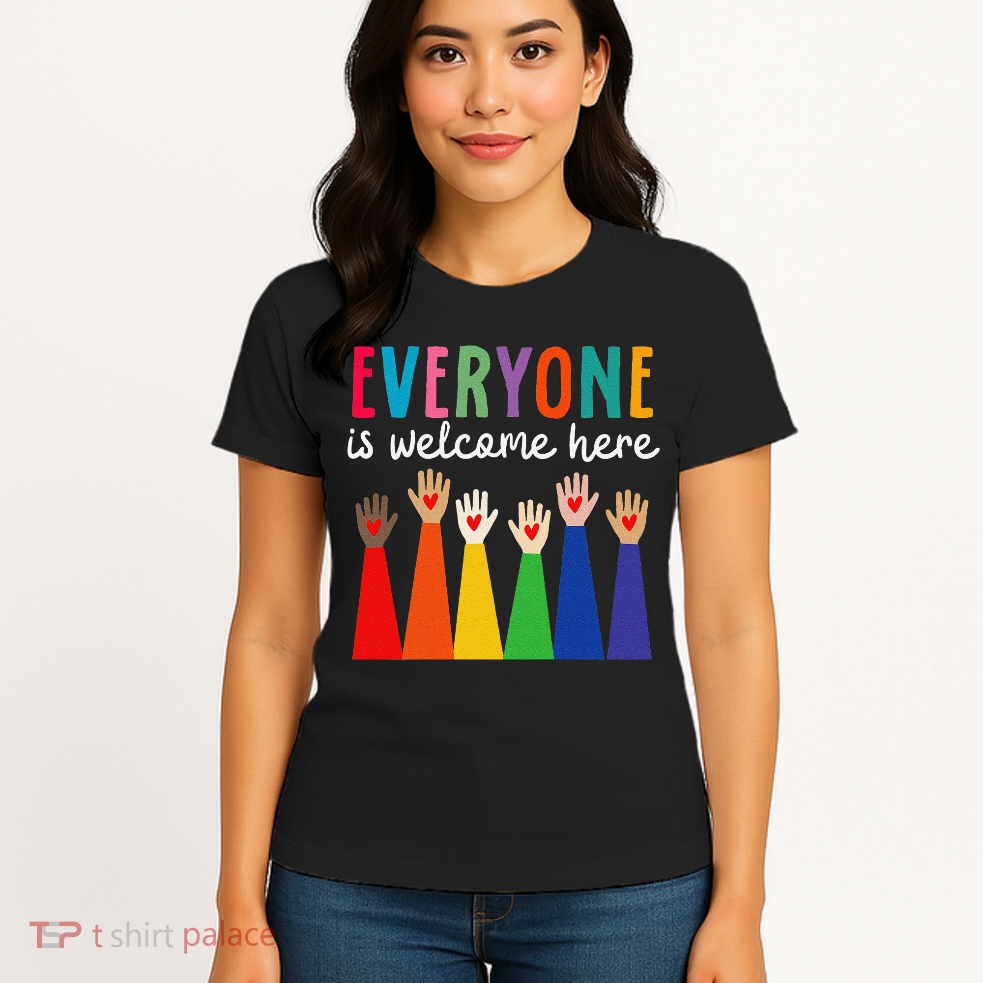 Everyone Is Welcome Here Idaho Teacher Women's T-Shirt