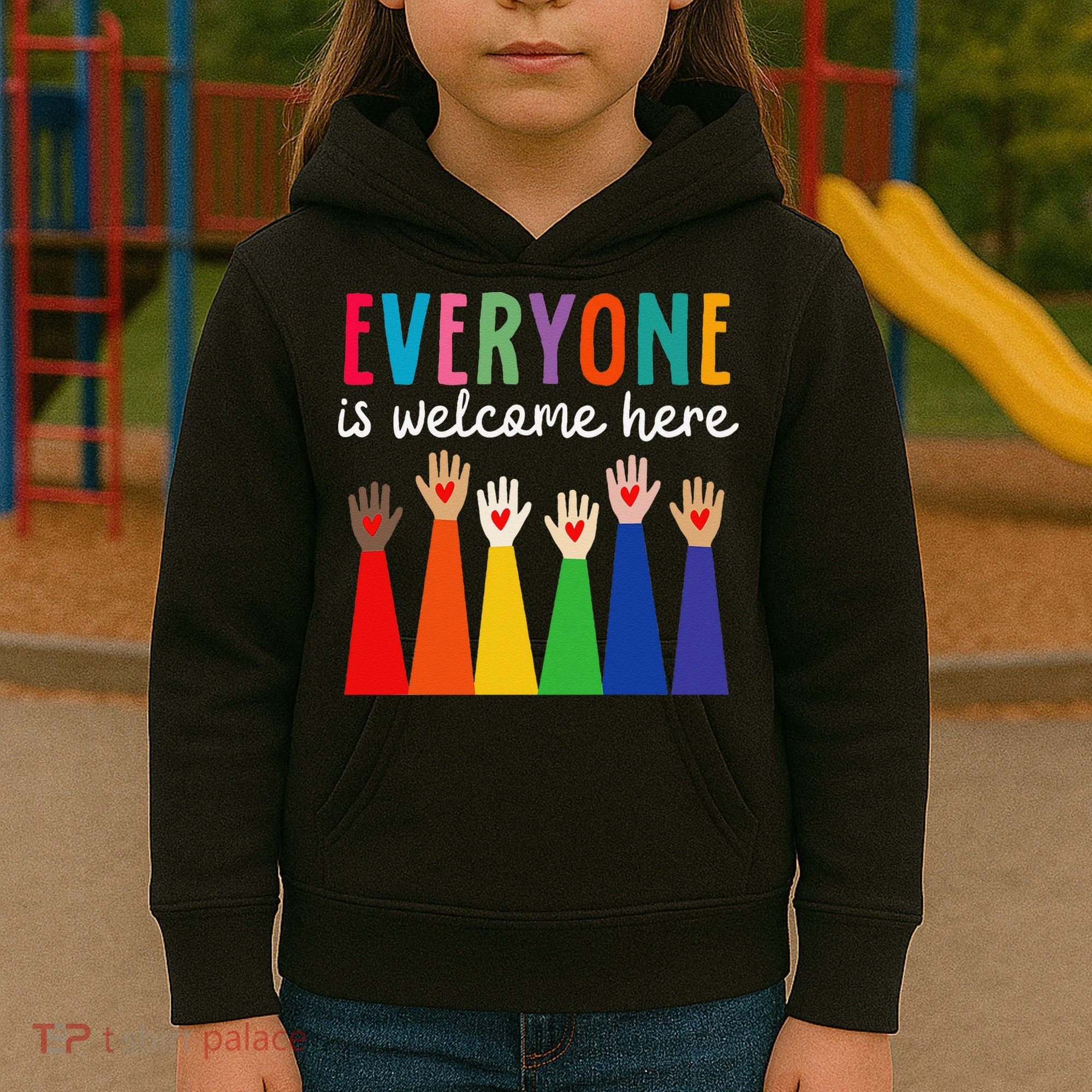 Everyone Is Welcome Here Idaho Teacher Kids Hoodie