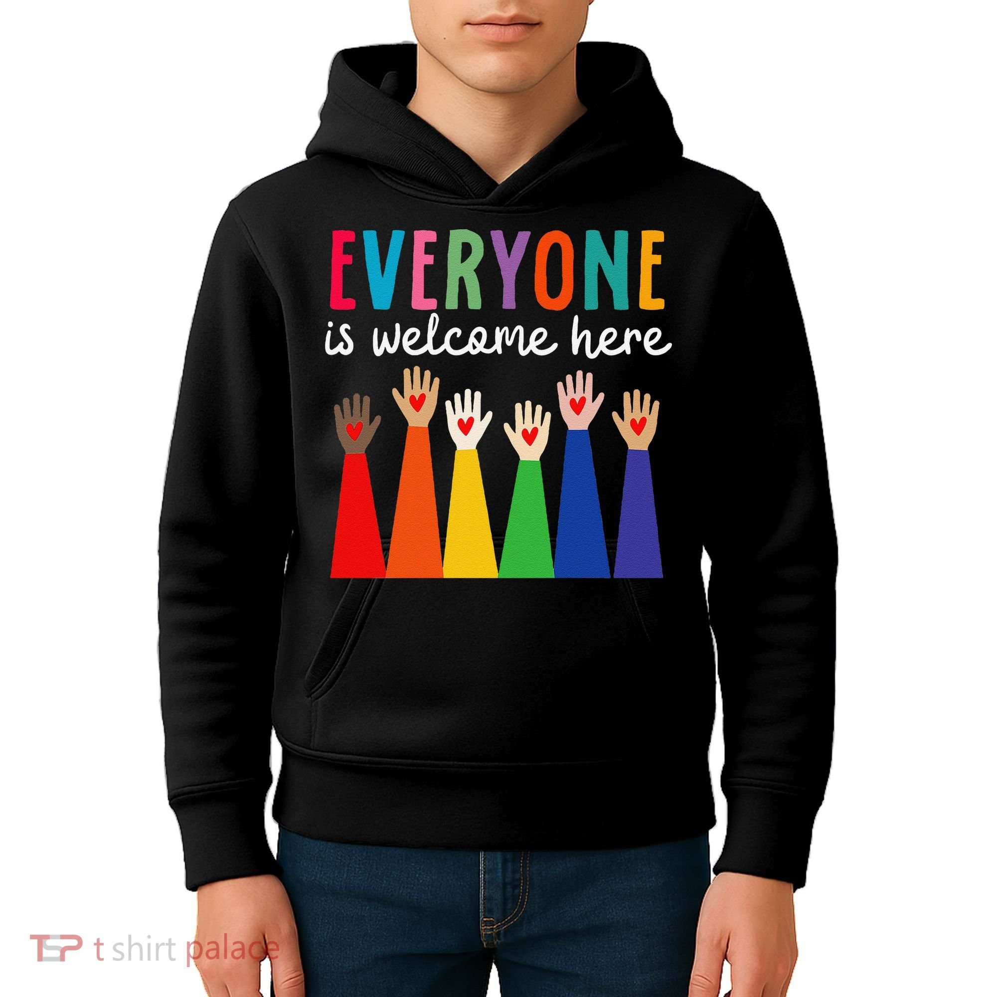 Everyone Is Welcome Here Idaho Teacher Kids Hoodie