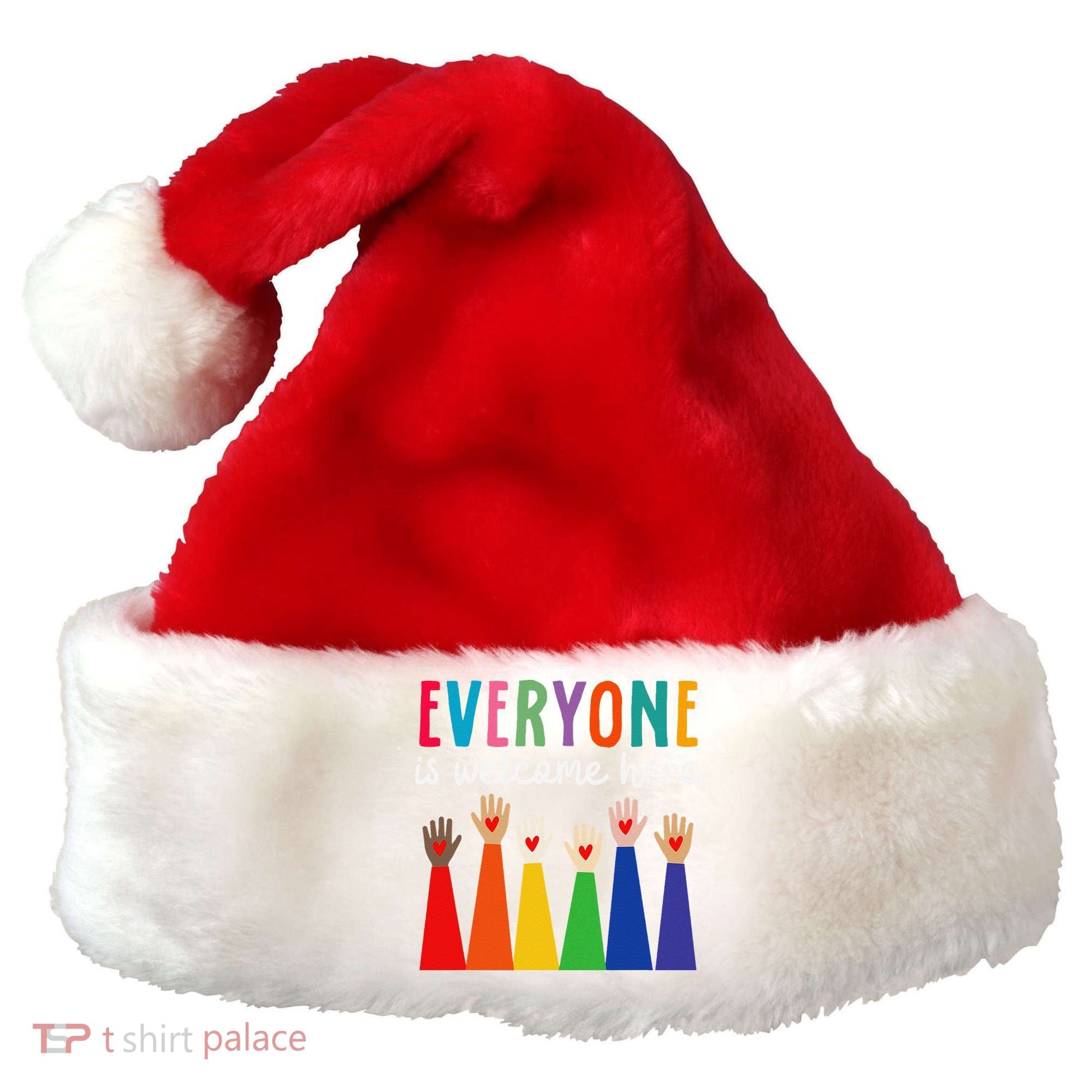 Everyone Is Welcome Here Idaho Teacher Santa Hat