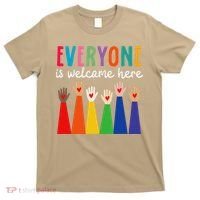 Everyone Is Welcome Here Idaho Teacher T-Shirt thumb 0