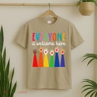 Everyone Is Welcome Here Idaho Teacher T-Shirt thumb 2