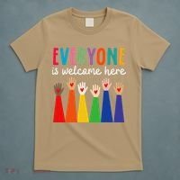 Everyone Is Welcome Here Idaho Teacher T-Shirt thumb 5