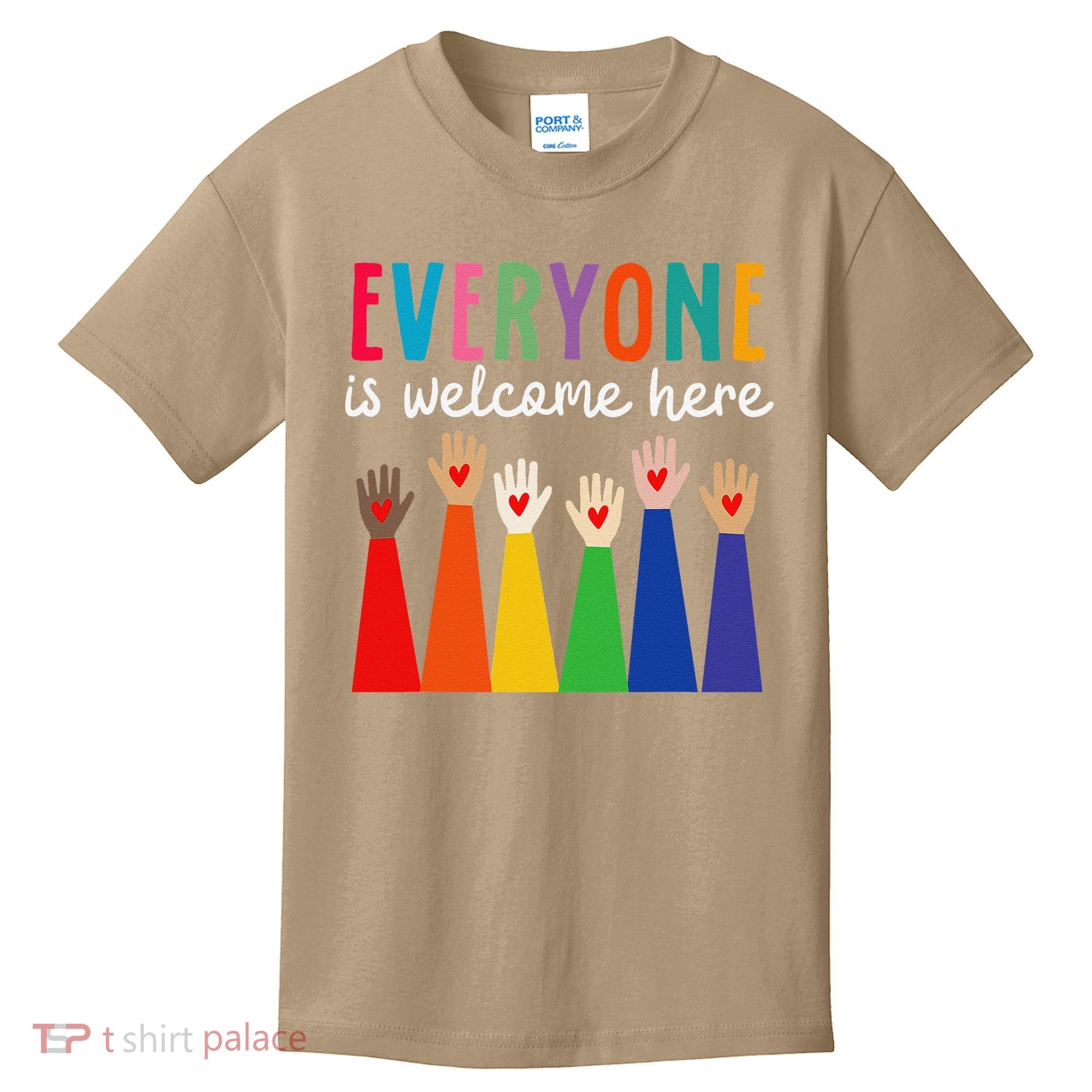 Everyone Is Welcome Here Idaho Teacher Kids T-Shirt