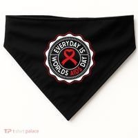 Everyday Is World Aids Day Hiv Aids Awareness Red Ribbon Gift USA-Made Doggie Bandana thumb 0