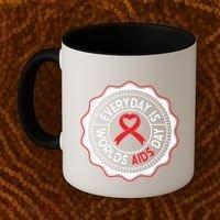 Everyday Is World Aids Day Hiv Aids Awareness Red Ribbon Gift Coffee Mug thumb 2