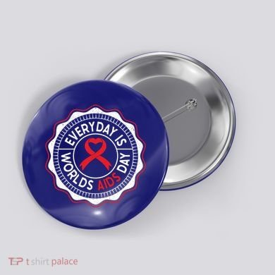 Everyday Is World Aids Day Hiv Aids Awareness Red Ribbon Gift Button