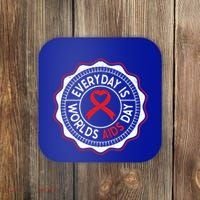 Everyday Is World Aids Day Hiv Aids Awareness Red Ribbon Gift Coaster thumb 0