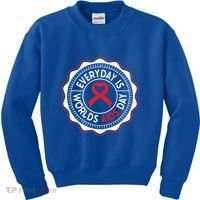 Everyday Is World Aids Day Hiv Aids Awareness Red Ribbon Gift Kids Sweatshirt thumb 0
