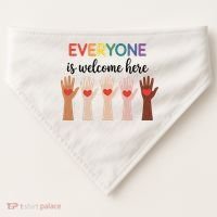Everyone Is Welcome Here Idaho Teacher USA-Made Doggie Bandana thumb 0
