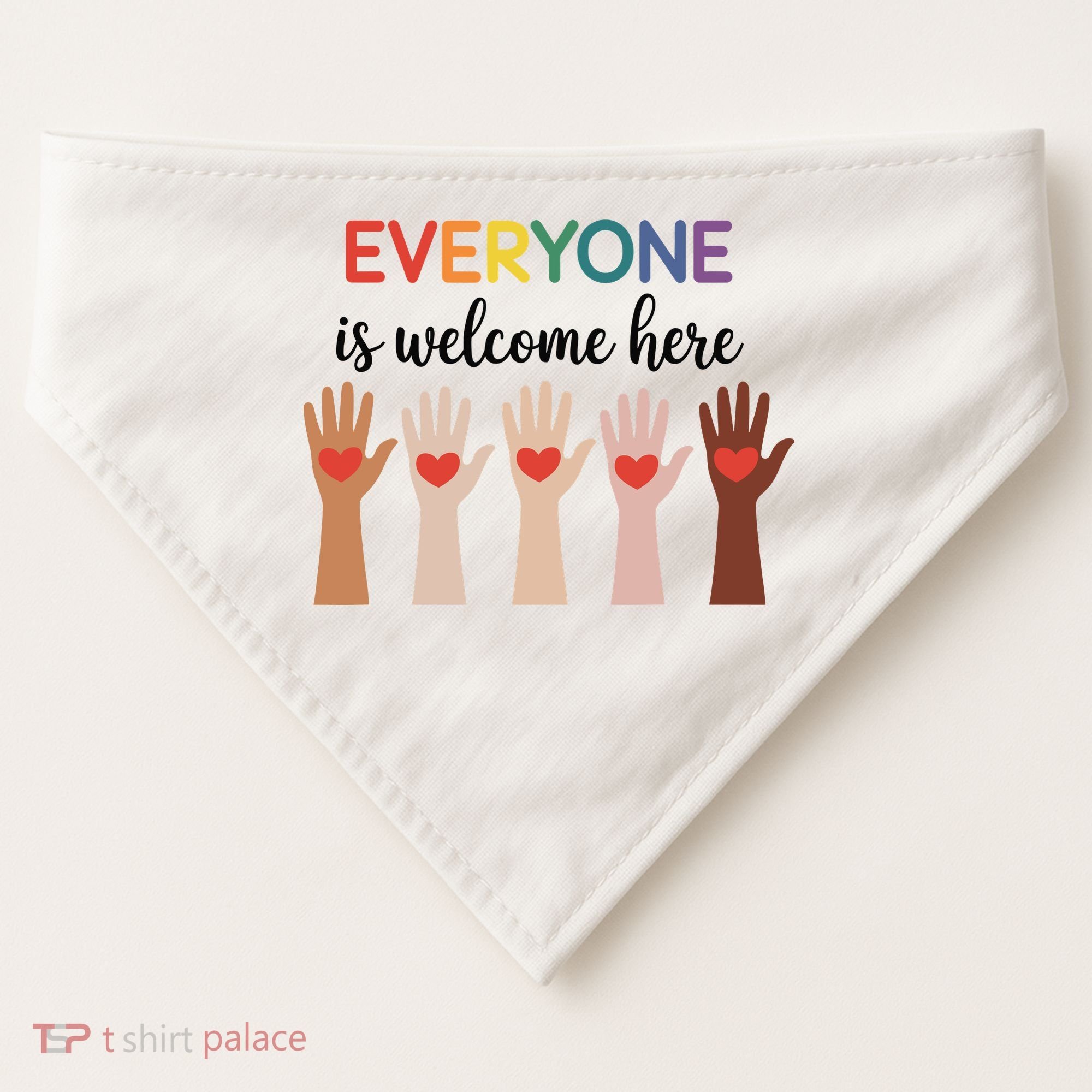 Everyone Is Welcome Here Idaho Teacher USA-Made Doggie Bandana