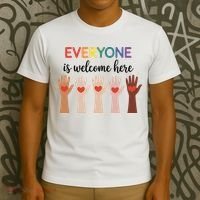 Everyone Is Welcome Here Idaho Teacher T-Shirt thumb 3