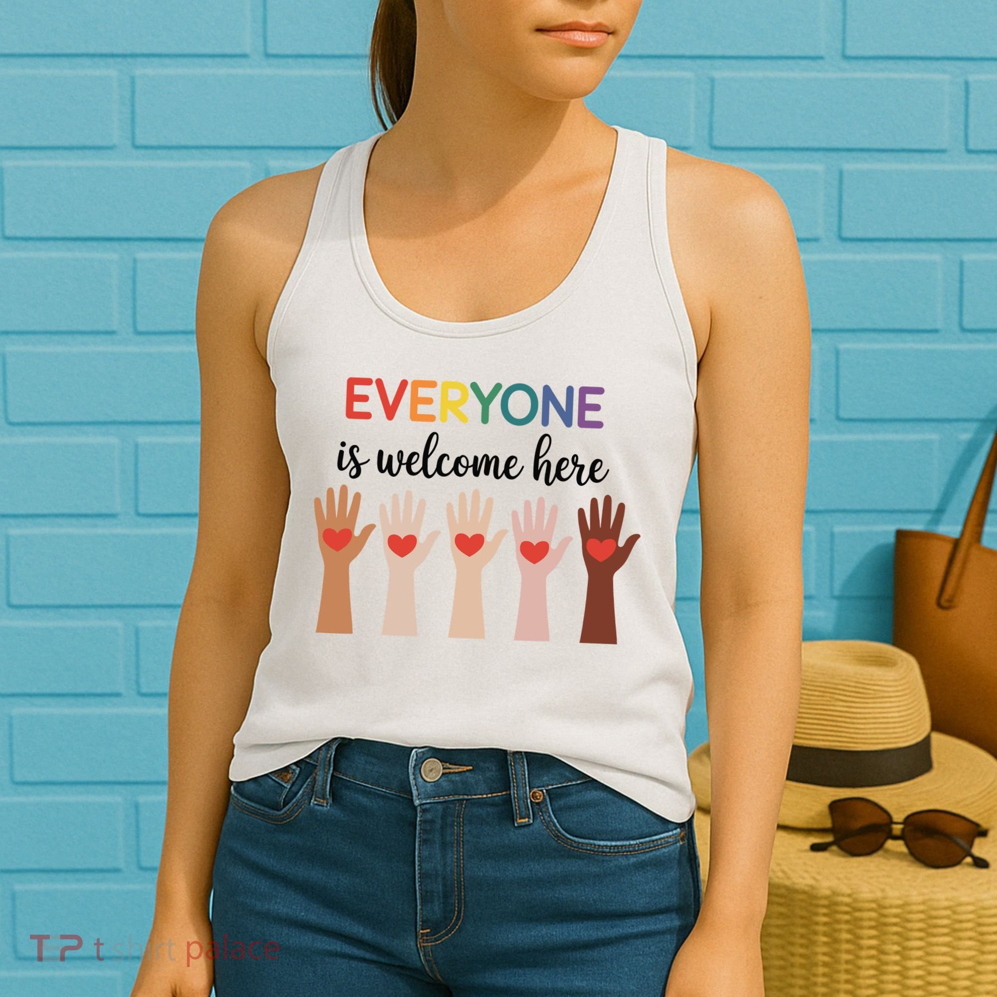 Everyone Is Welcome Here Idaho Teacher Women's Tank Top
