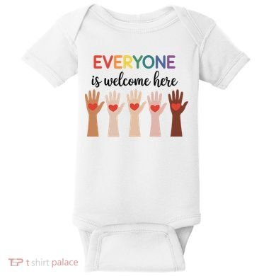 Everyone Is Welcome Here Idaho Teacher Baby Bodysuit
