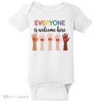 Everyone Is Welcome Here Idaho Teacher Baby Bodysuit thumb 0