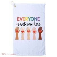 Everyone Is Welcome Here Idaho Teacher Golf Towel thumb 0