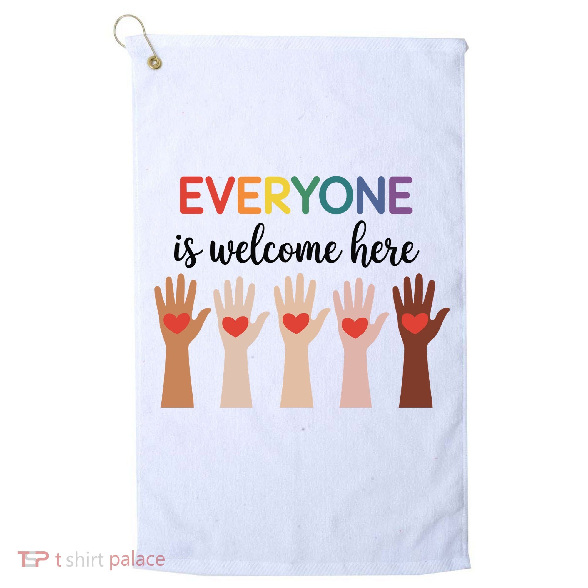 Everyone Is Welcome Here Idaho Teacher Golf Towel
