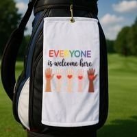 Everyone Is Welcome Here Idaho Teacher Golf Towel thumb 2