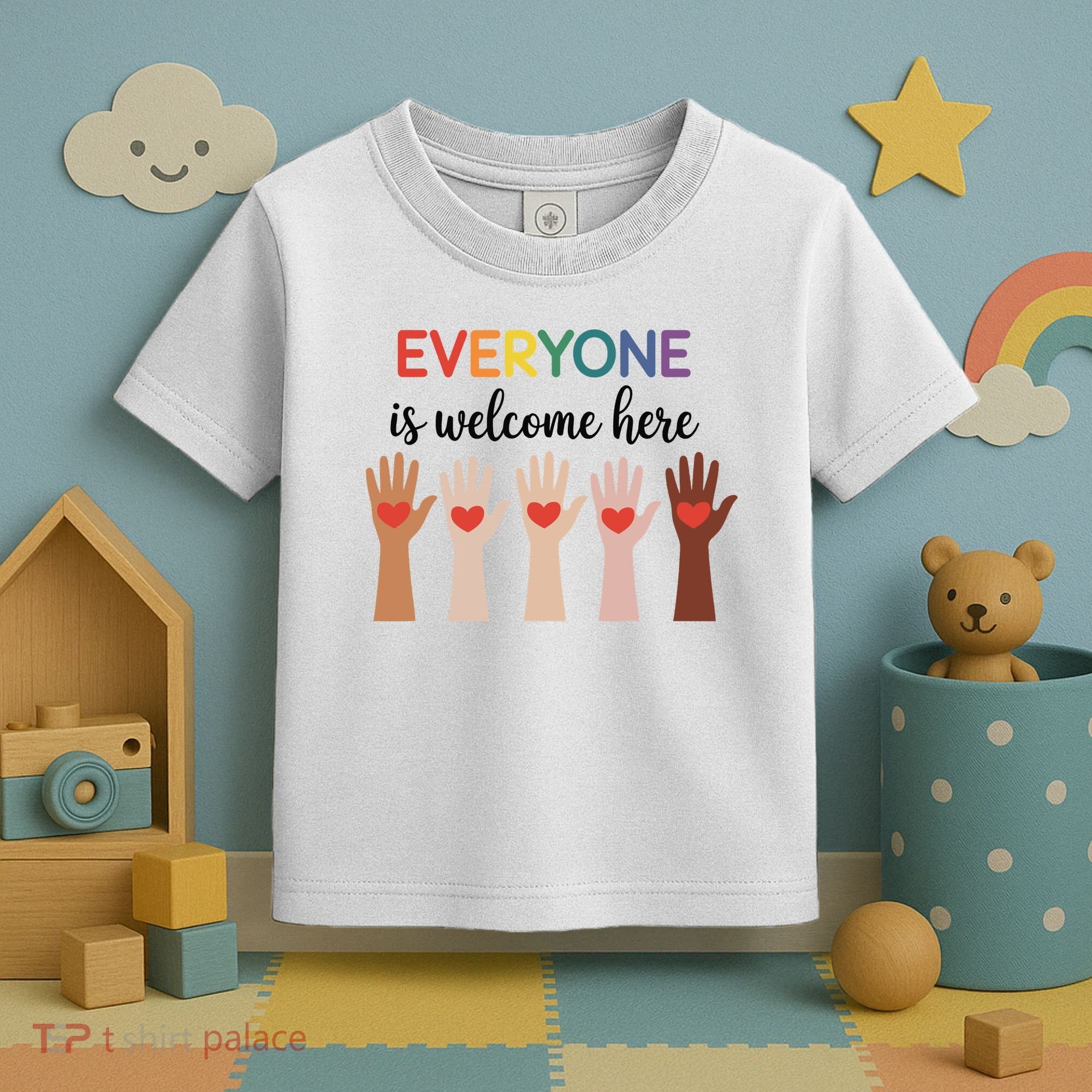 Everyone Is Welcome Here Idaho Teacher Toddler T-Shirt