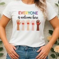 Everyone Is Welcome Here Idaho Teacher Women's T-Shirt thumb 2