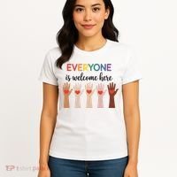 Everyone Is Welcome Here Idaho Teacher Women's T-Shirt thumb 4