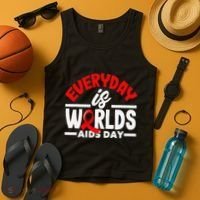 Everyday Is Worlds Aids Day Hiv Aids Awareness Tank Top thumb 4